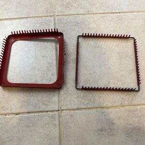 Vintage‎ Weaving Loom Frames Lot of 2 Red Metal Crafting Supplies Square